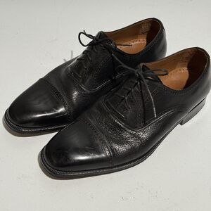 Magnanni Shoes Men 11.5M Black Leather Dress Cap Toe Oxford